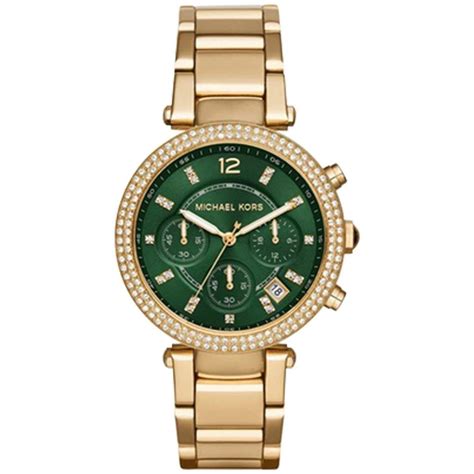 michael kors watch green leather